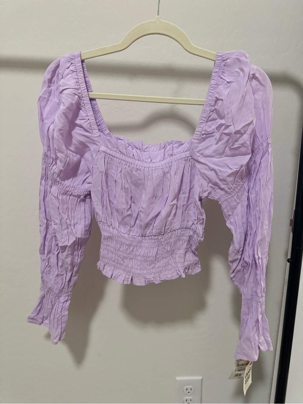 Lilac Smocked Peasant Top - Women